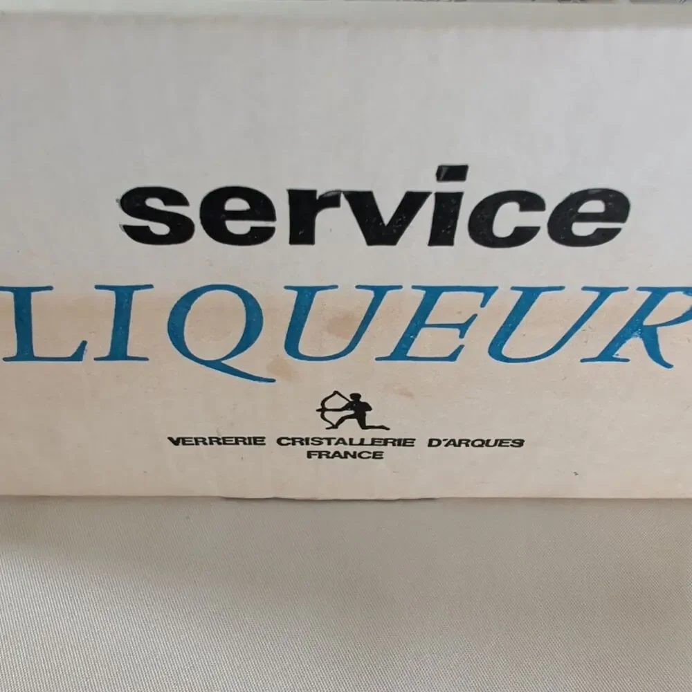 Vintage D'Arques France Automobile Decanter & 6 Shot Glass Set Boxed